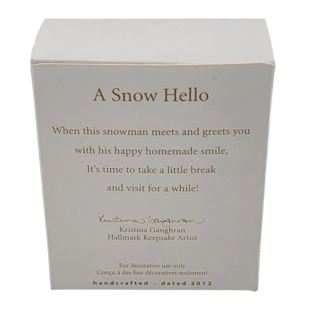 2012 A Snow Hello Hallmark Ornament (Snowmen) QXM9021 Image6