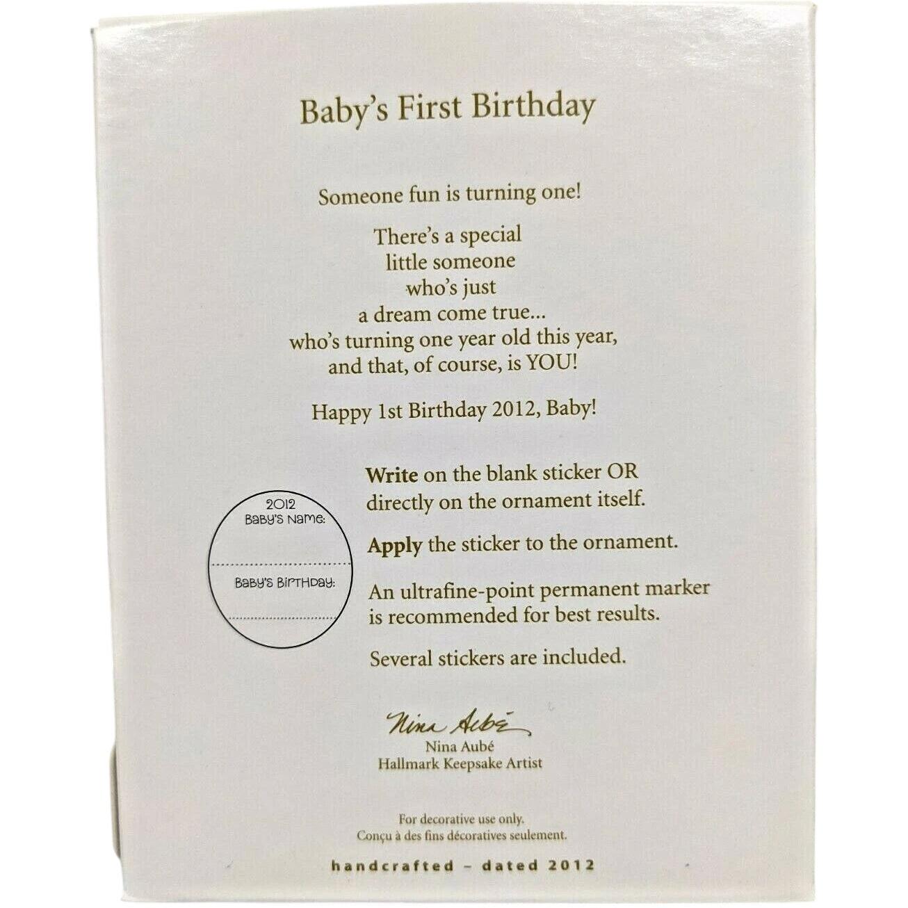 2012 Baby's 1st Birthday - Photo Holder Hallmark Ornament (Birthday) QXG4064