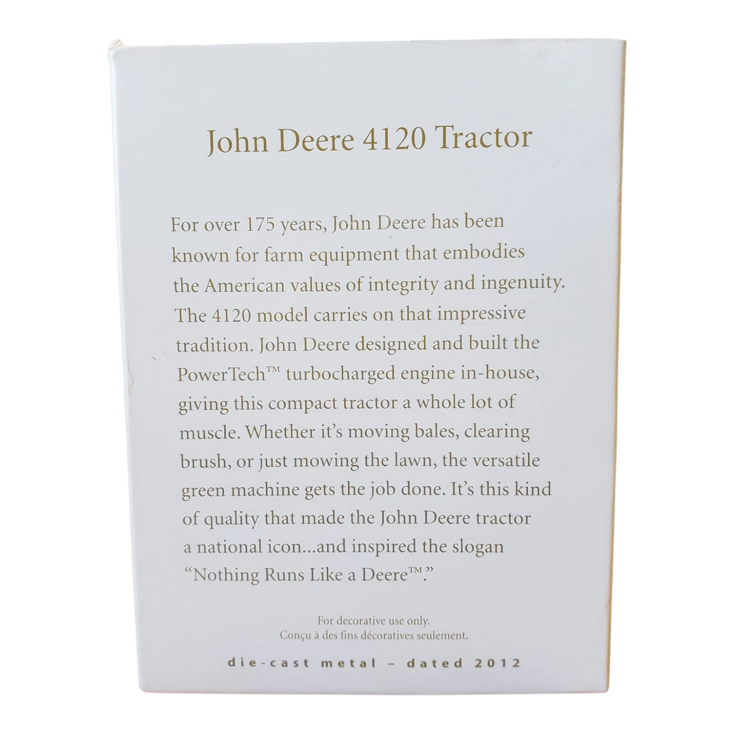 2012 John Deere 4120 Tractor Hallmark Ornament (John Deere) QXI2044 Image5