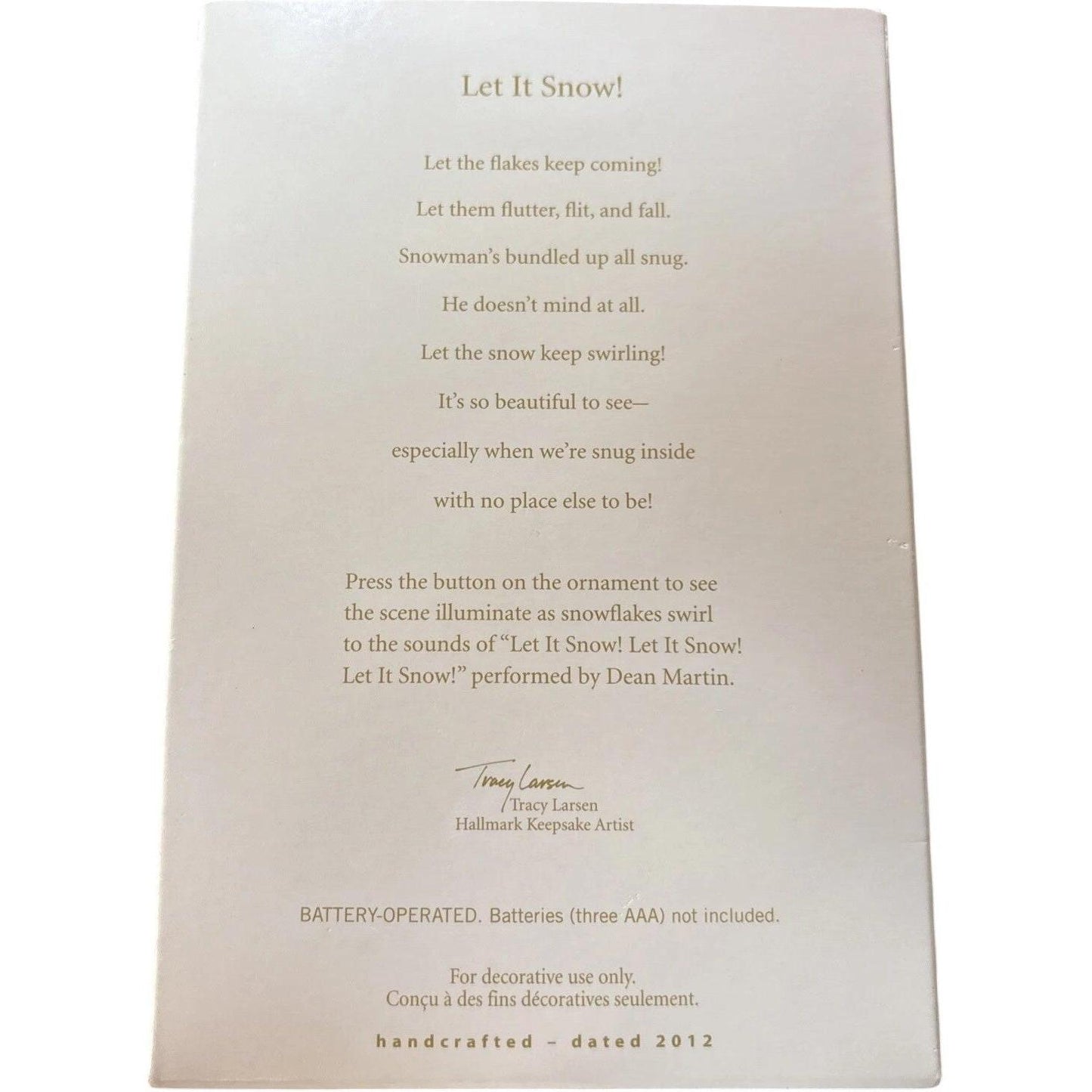 2012 Let It Snow! Hallmark Ornament (Snowmen) QXG3244