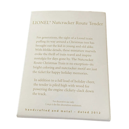 2012 Lionel Nutcracker Route Tender Hallmark Ornament (Lionel) QXI2034 Image7