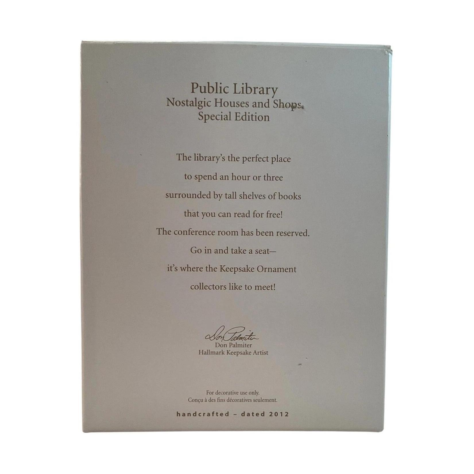 2012 Public Library Hallmark Ornament (Nostalgic Houses and Shops) QXC5054 Image6