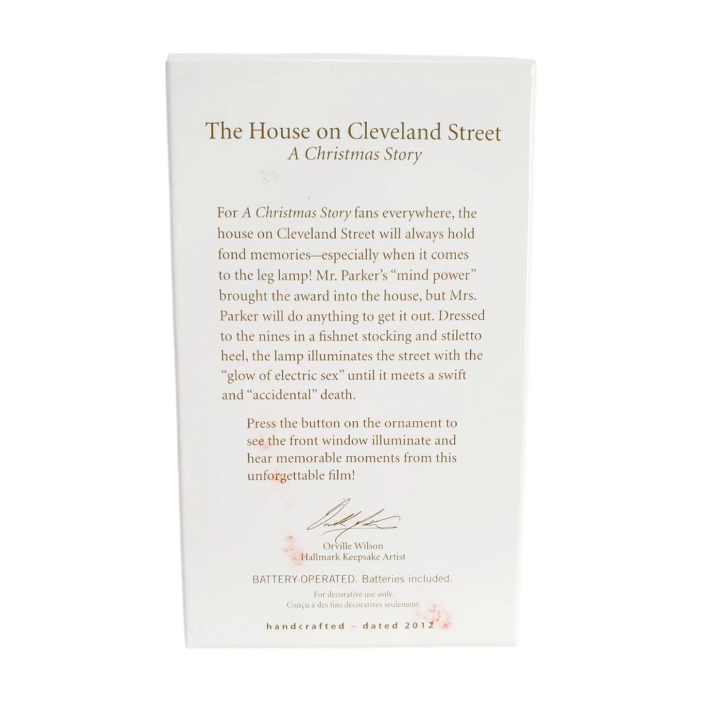 2012 The House on Cleveland Street Hallmark Ornament (A Christmas Story) QXI2874