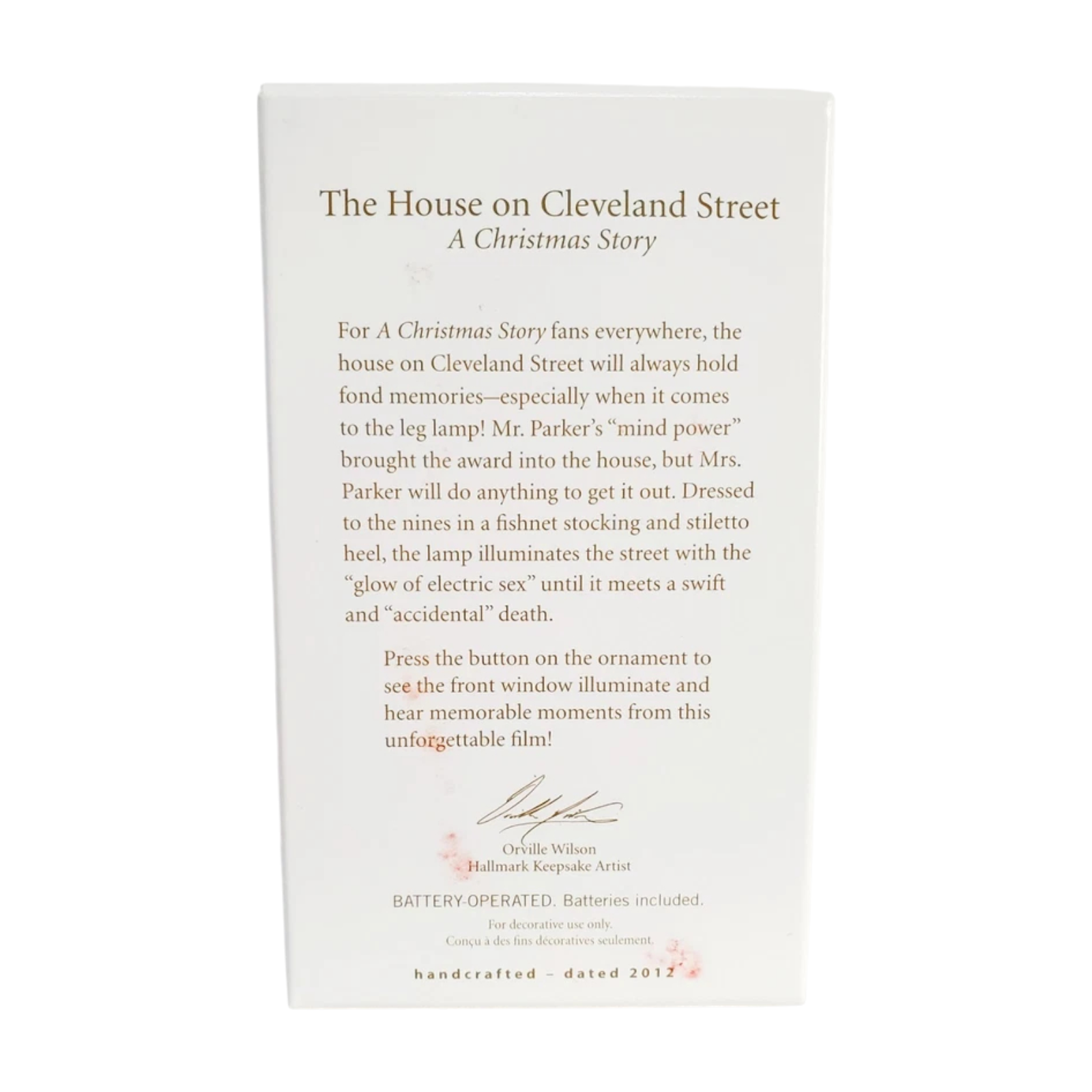 2012 The House on Cleveland Street Hallmark Ornament (A Christmas Story) QXI2874