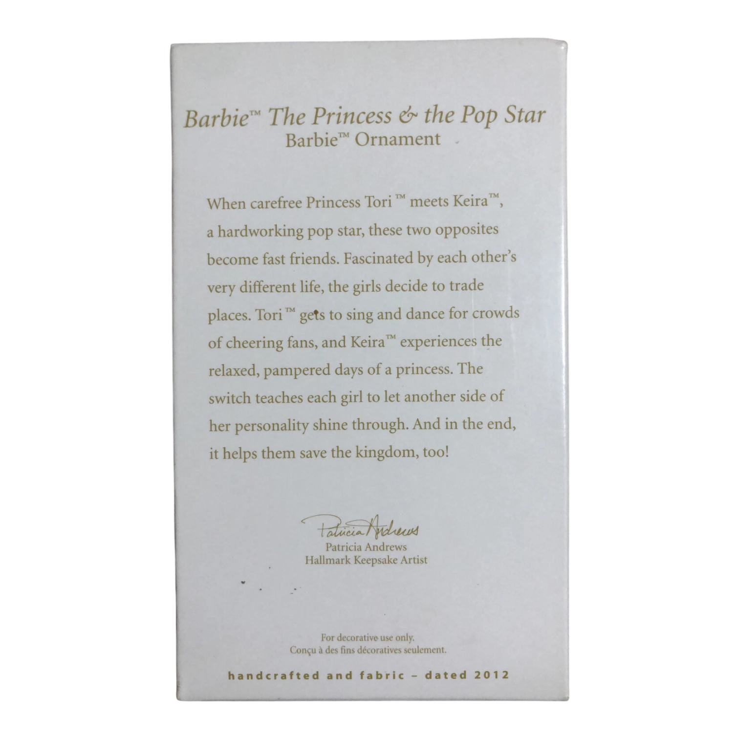 2012 The Princess & the Pop Star Hallmark Ornament (Barbie) QXI2701 Image6