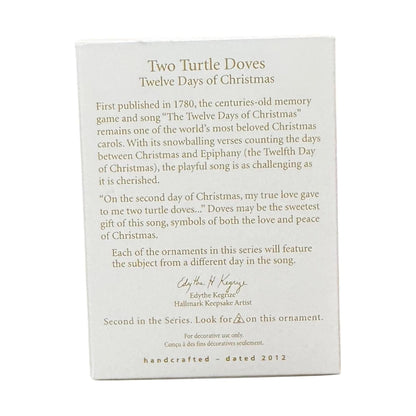 2012 Two Turtle Doves Hallmark Ornament (Twelve Days of Christmas) QX8091 Image7