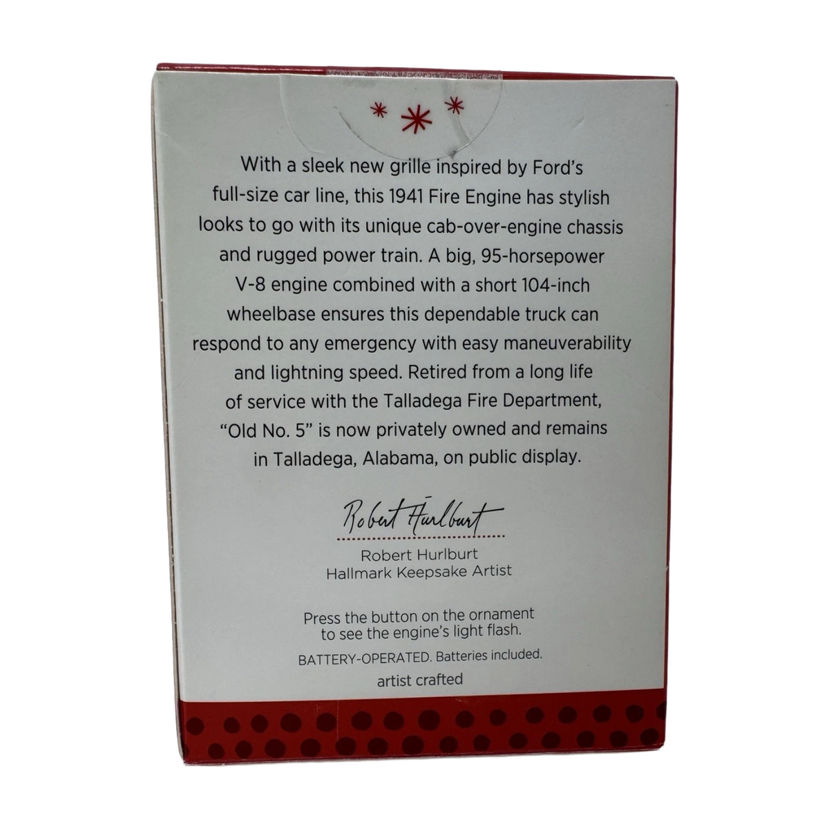 2013 1941 Ford Fire Engine Hallmark Ornament (Fire Brigade) QX9152 Image8
