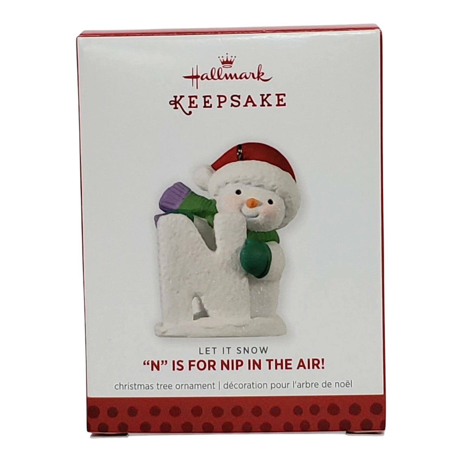 2013 Let It Snow "N" is For NIP In the air! Hallmark Ornament (Snowmen) QRP5932
