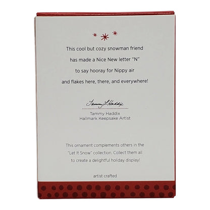 2013 Let It Snow "N" is For NIP In the air! Hallmark Ornament (Snowmen) QRP5932