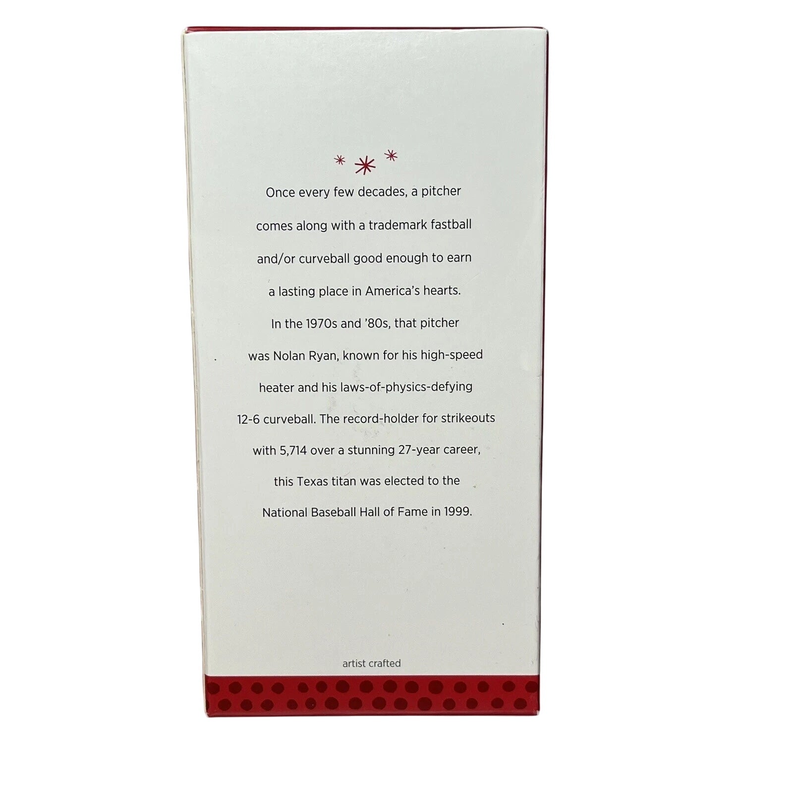 2013 Nolan Ryan Hallmark Ornament (At the Ballpark) QXI2272