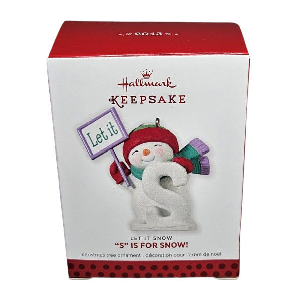 2013 Let it Snow Hallmark Ornament ("S" is for Snow!) QRP5925