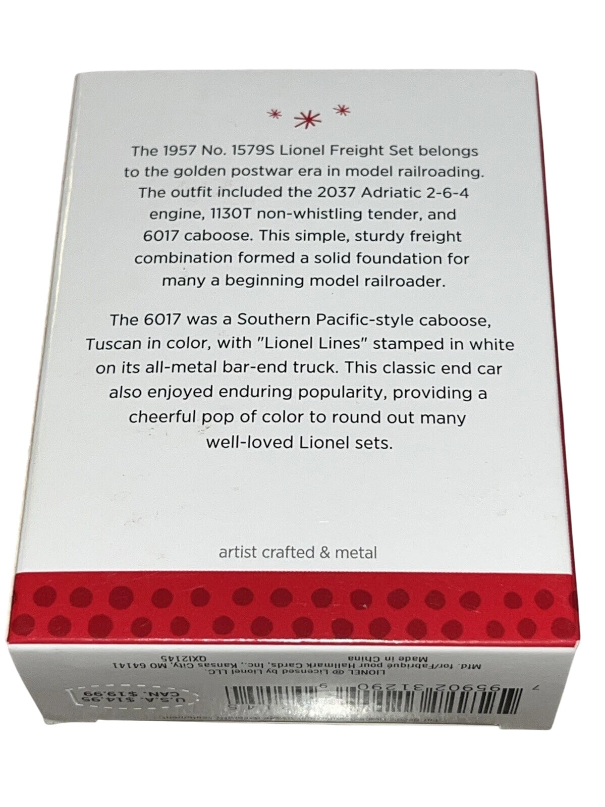 2013 Lionel 6017 Caboose Hallmark Ornament (Lionel) QXI2145