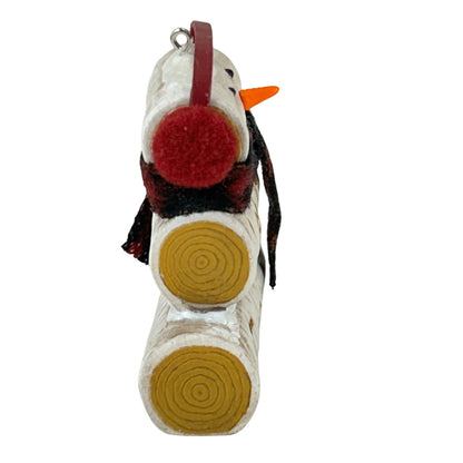 2014 Birch Log Snowman Hallmark Ornament (Snowmen) QGO1646