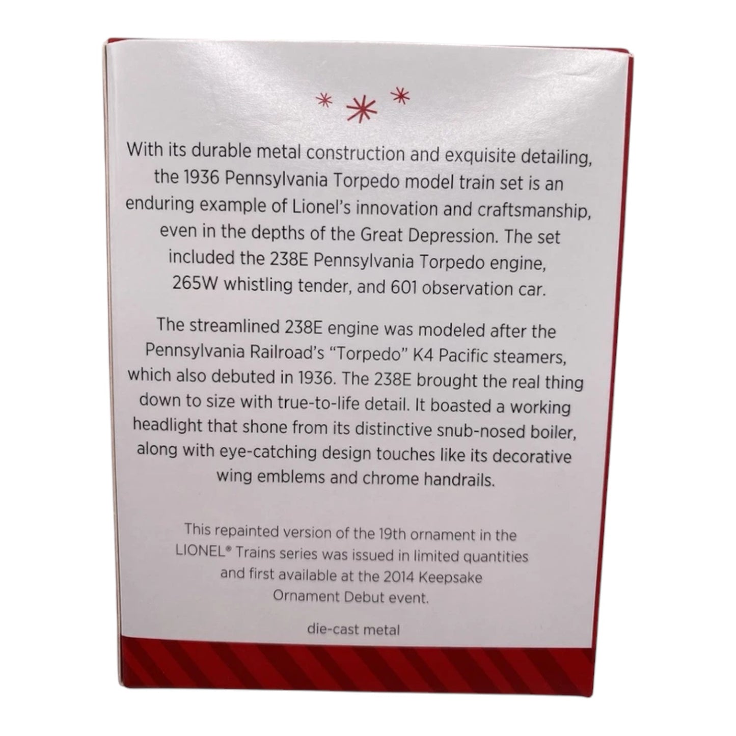 2014 Pennsylvania Torpedo Locomotive Hallmark Ornament (Lionel) QXE3746