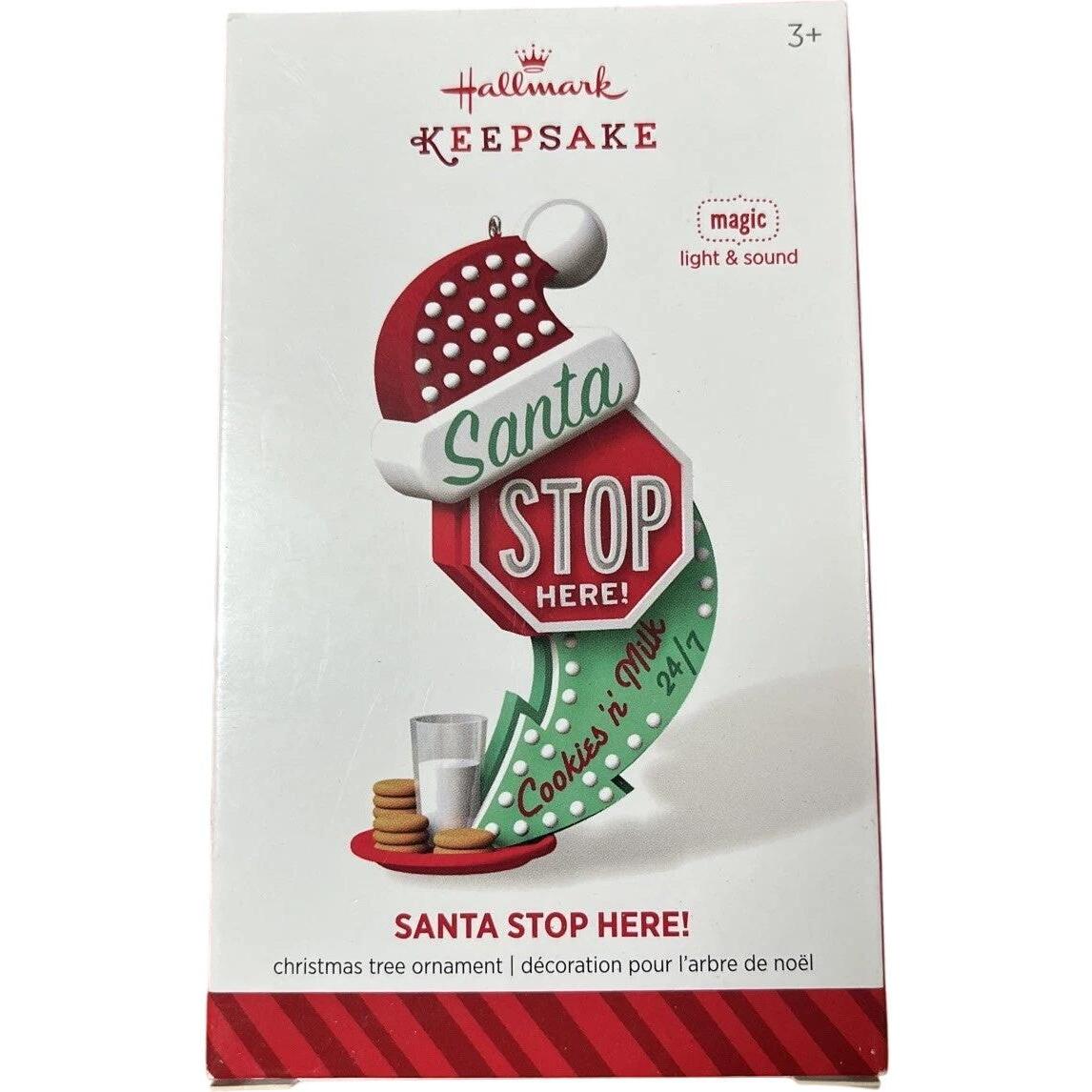 2014 Santa Stop Here Hallmark Ornament (Cookie 'n' Milk) QGO1436