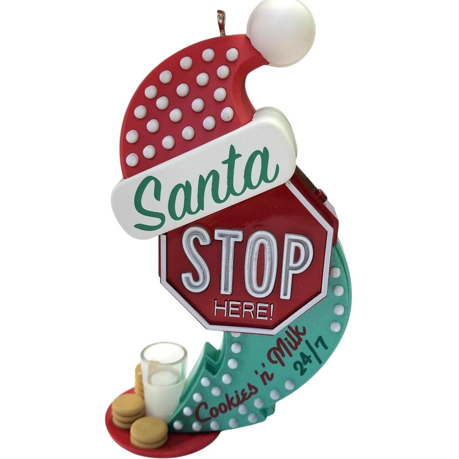 2014 Santa Stop Here Hallmark Ornament (Cookie 'n' Milk) QGO1436