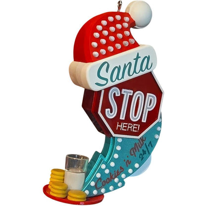 2014 Santa Stop Here Hallmark Ornament (Cookie 'n' Milk) QGO1436