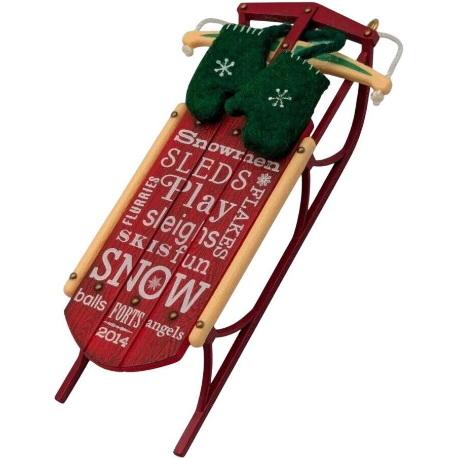 2014 Snow Much Fun! Hallmark Ornament (Sled) QGO1563