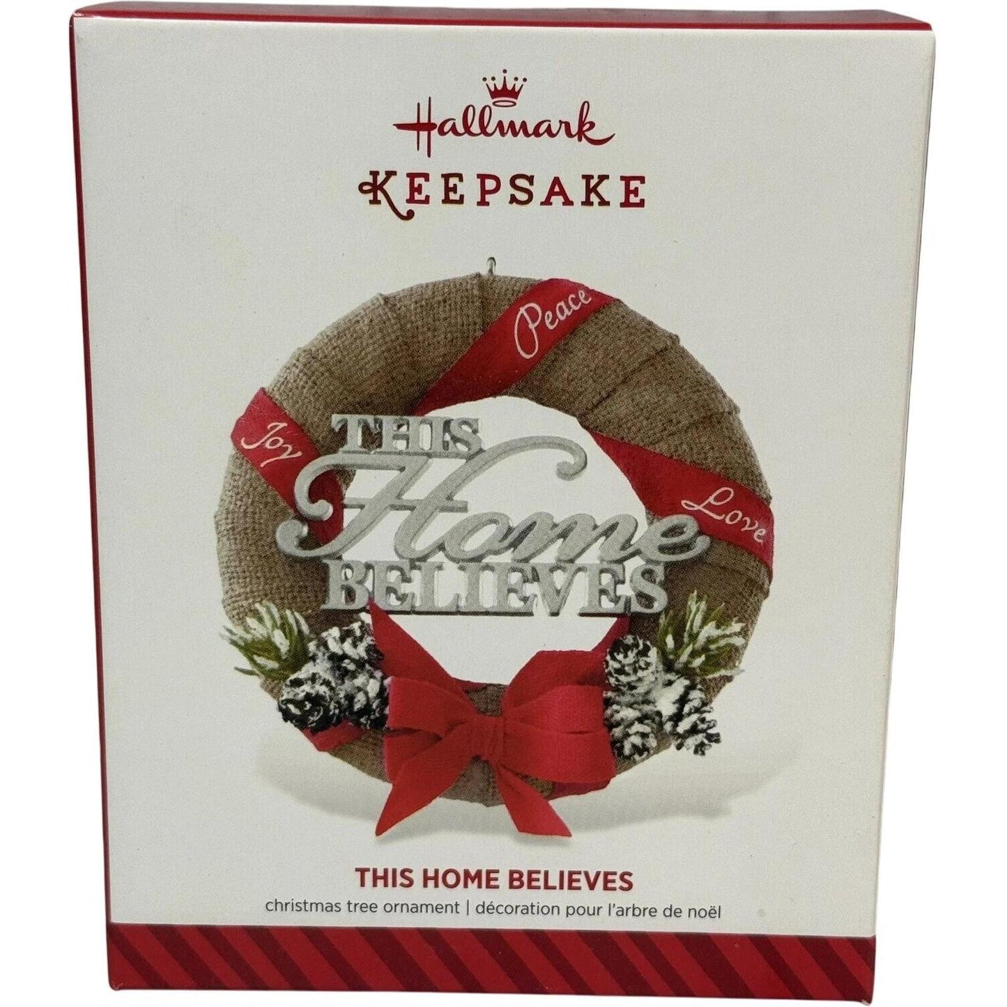 2014 This Home Believes Hallmark Ornament (Wreath) QGO1623
