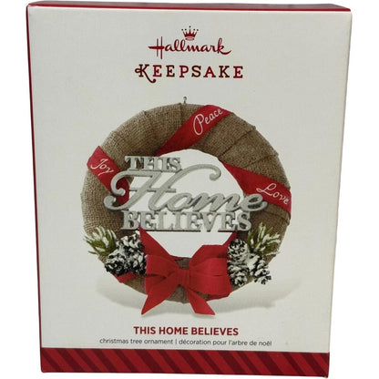 2014 This Home Believes Hallmark Ornament (Wreath) QGO1623