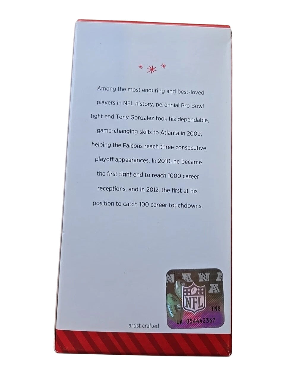 2014 Tony Gonzalez Atlanta Falcons Hallmark Ornament (Football Legends) QXI2823