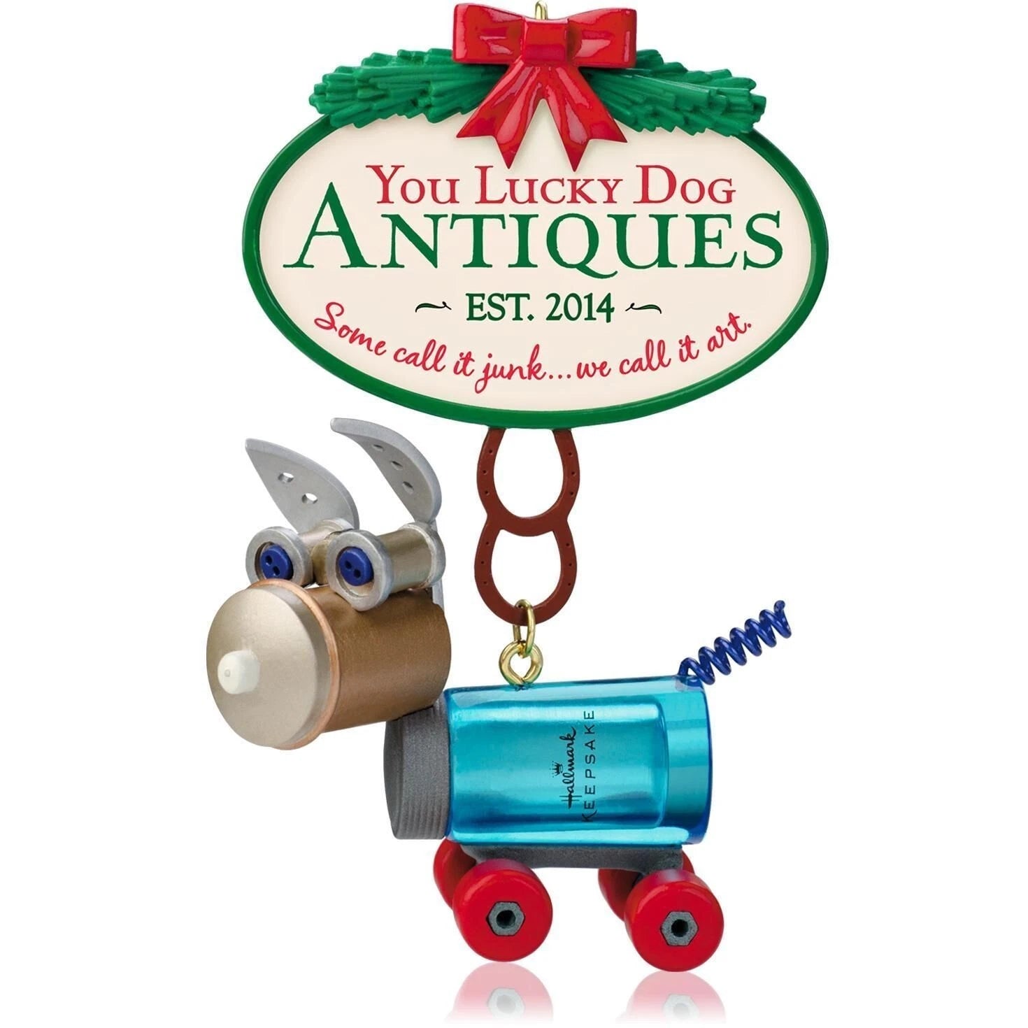 2014 You Lucky Dog Antiques Hallmark Ornament (Junk Art) QGO1496