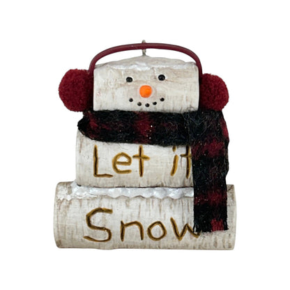 2014 Birch Log Snowman Hallmark Ornament (Snowmen) QGO1646 Image1