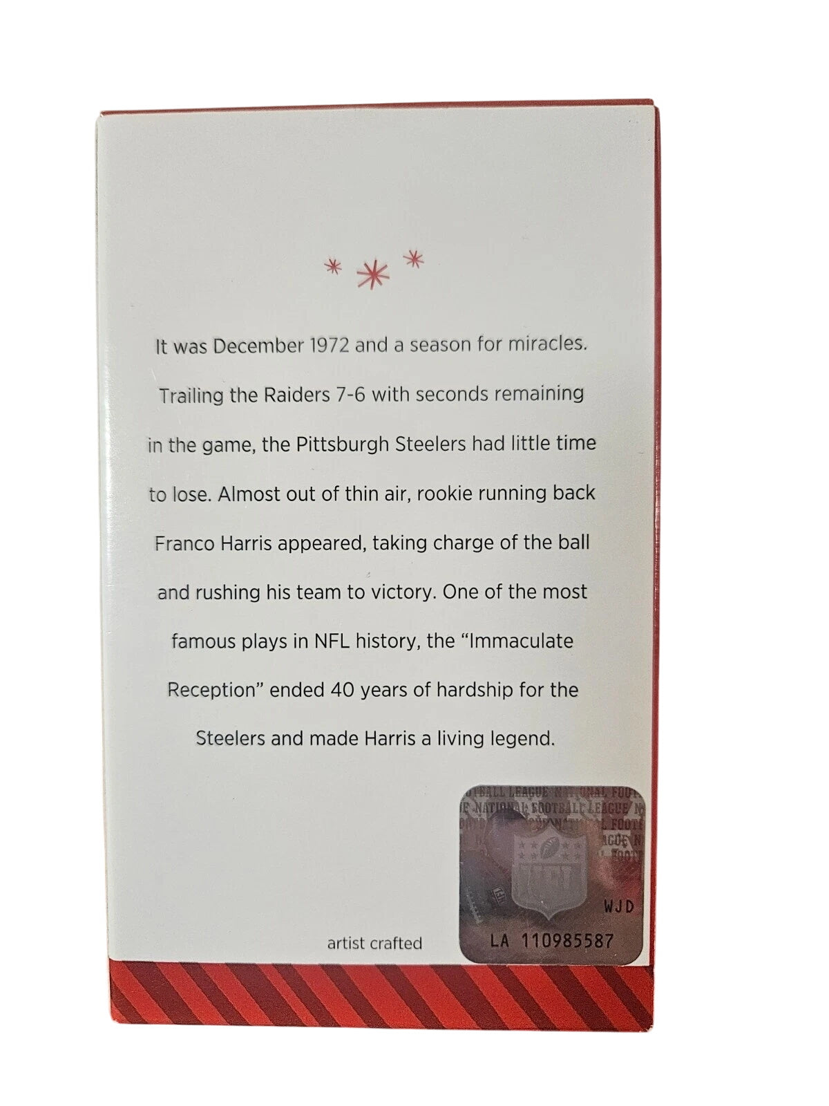 2014 Franco Harris Hallmark Ornament (Football Legends) QXI2836