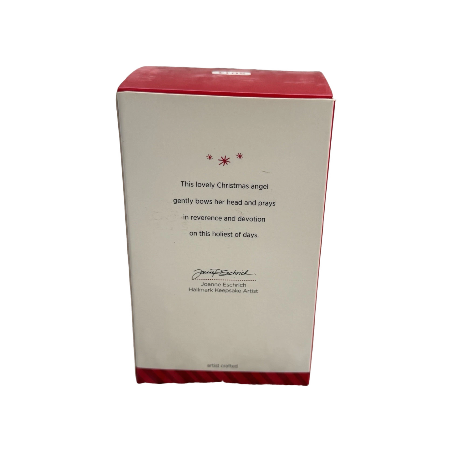 Product packaging with text and a red border on a white background