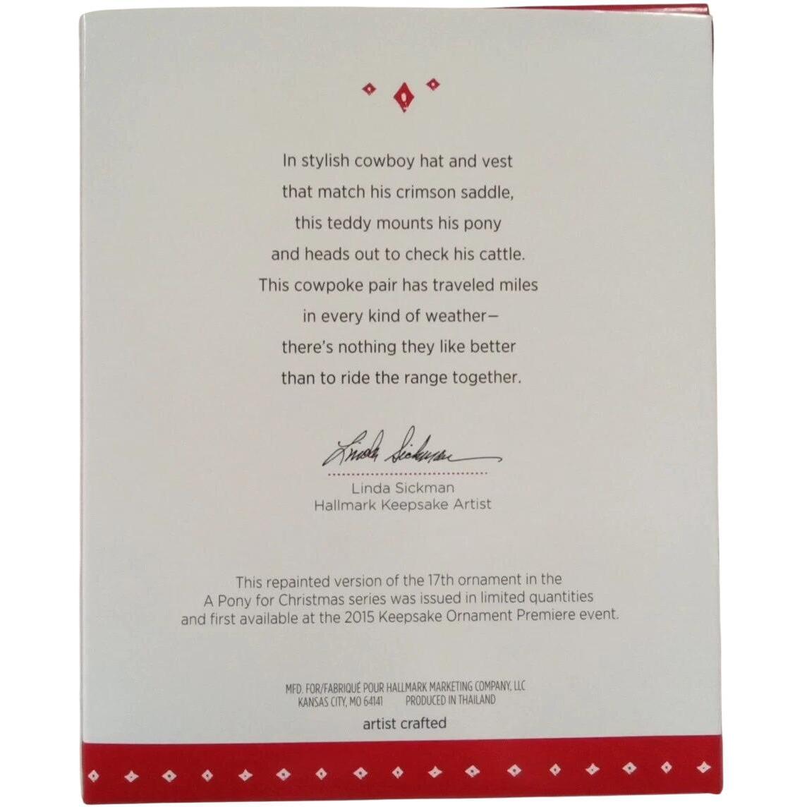 2015 A Pony For Christmas Hallmark Ornament (A Pony for Christmas) QXE3789