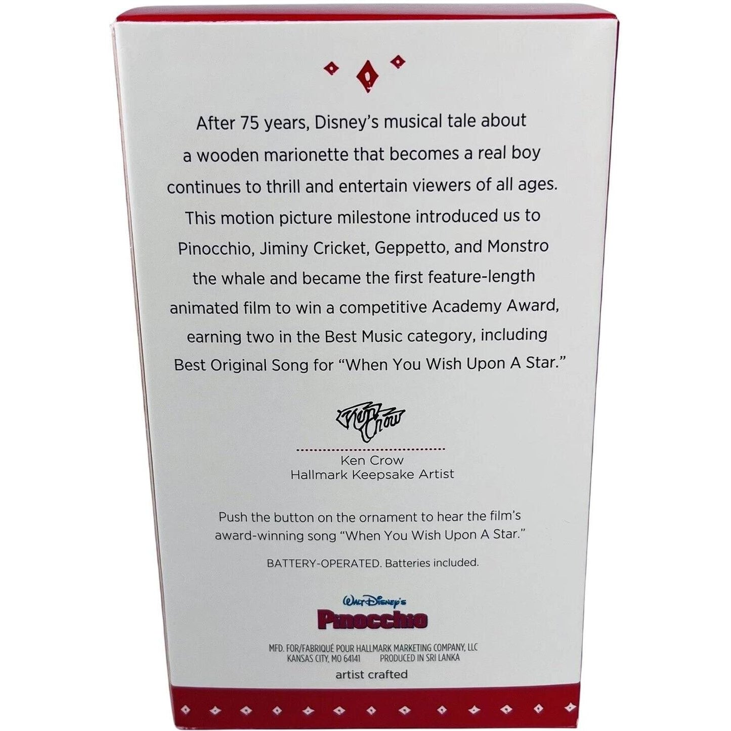 2015 Disney Pinocchio 75th Anniversary Hallmark Ornament (Disney) QXD6019