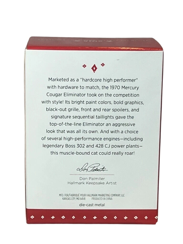 2015 (1970) Mercury Cougar Eliminator Hallmark Ornament (Classic American Cars) QX9027