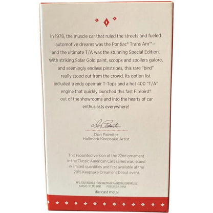 2015 (1978) Pontiac Trans AM Special Edition Hallmark Ornament (Classic American Cars) QXE3777
