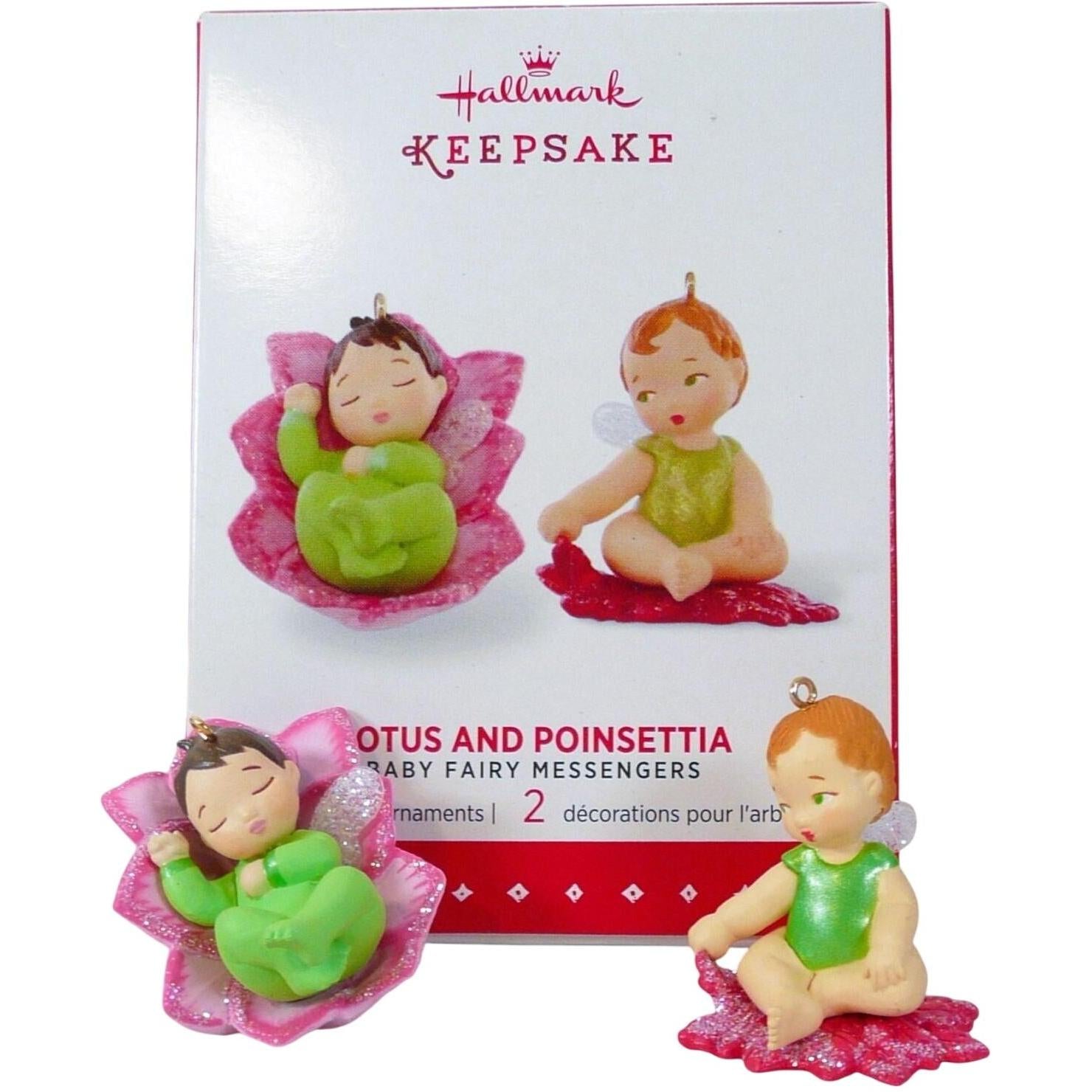 2015 Lotus and Poinsettia Hallmark Ornament (Baby Fairy Messengers) QHG1207