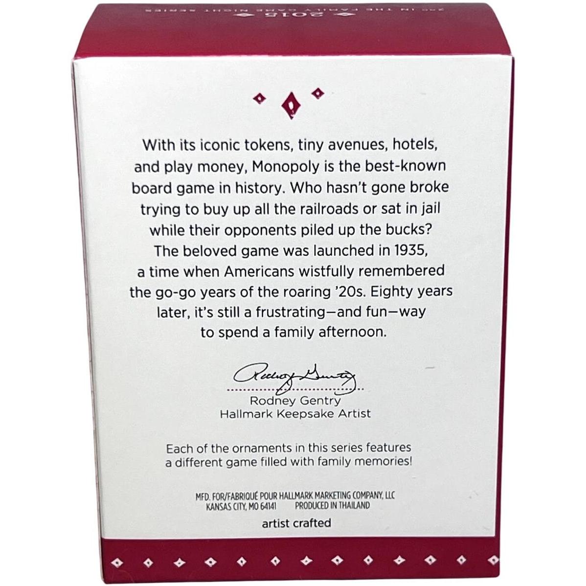 2015 Monopoly Hallmark Ornament (Family Game Night) QX9247