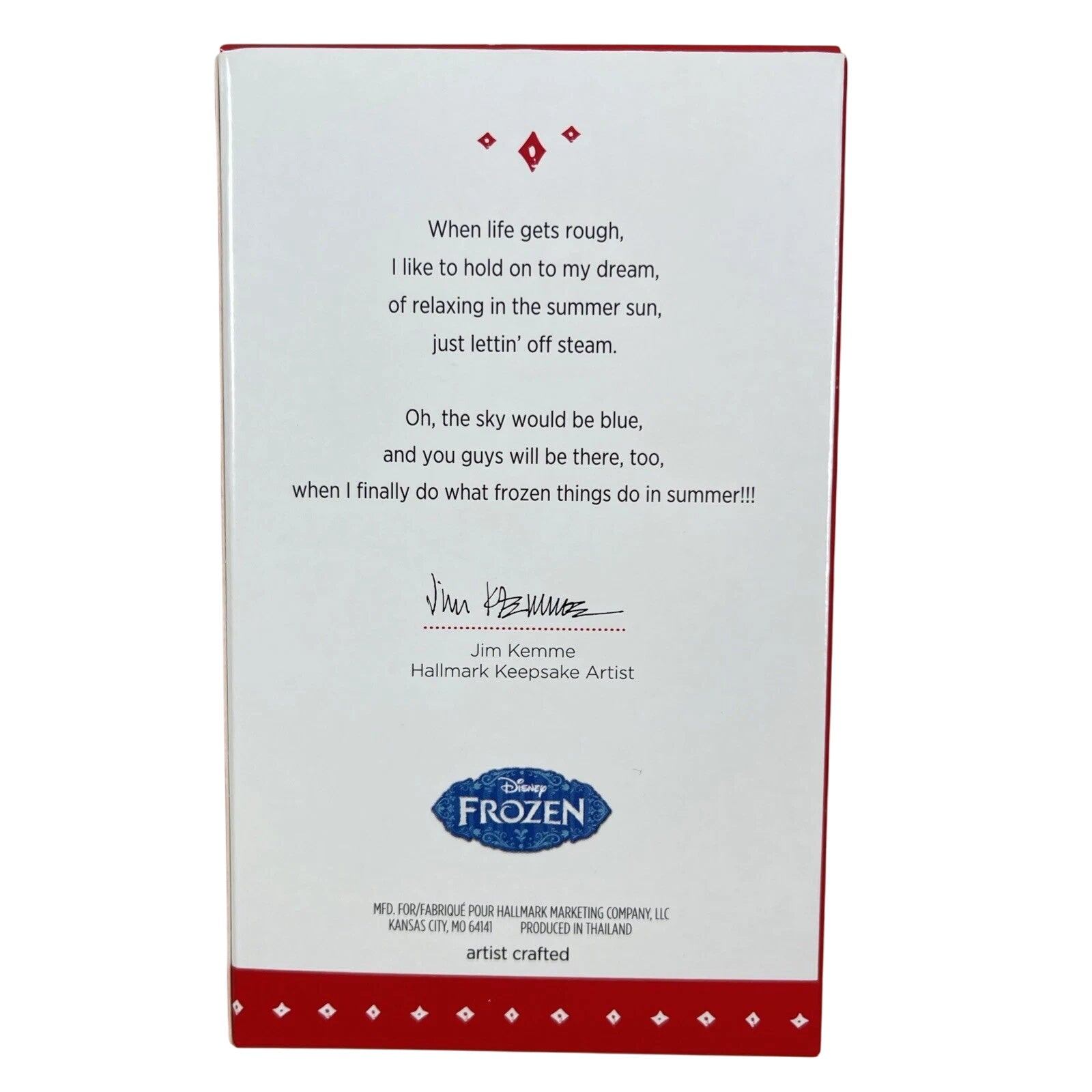 2015 Olaf in Summer Hallmark Ornament (Frozen) QXD6167