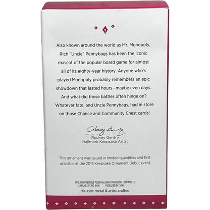 2015 Rich "Uncle" Pennybags Hallmark Ornament (Monopoly 80th Anniversary) QXE3769