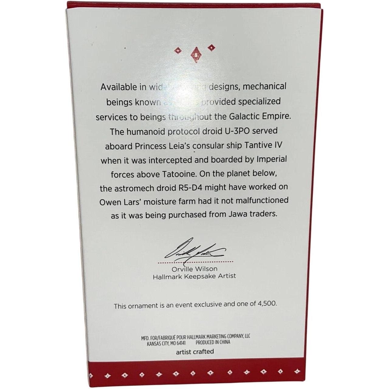 2015 U-3PO and R5-D4 Hallmark Ornament (Star Wars) QMP4092