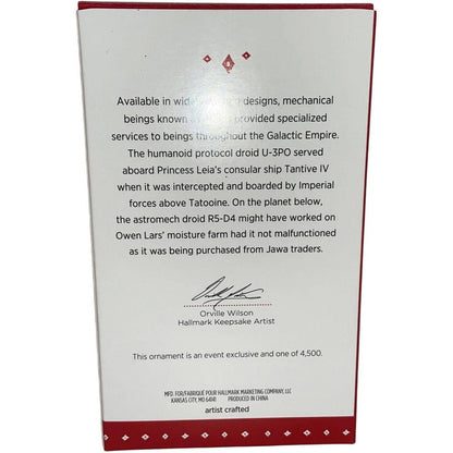 2015 U-3PO and R5-D4 Hallmark Ornament (Star Wars) QMP4092