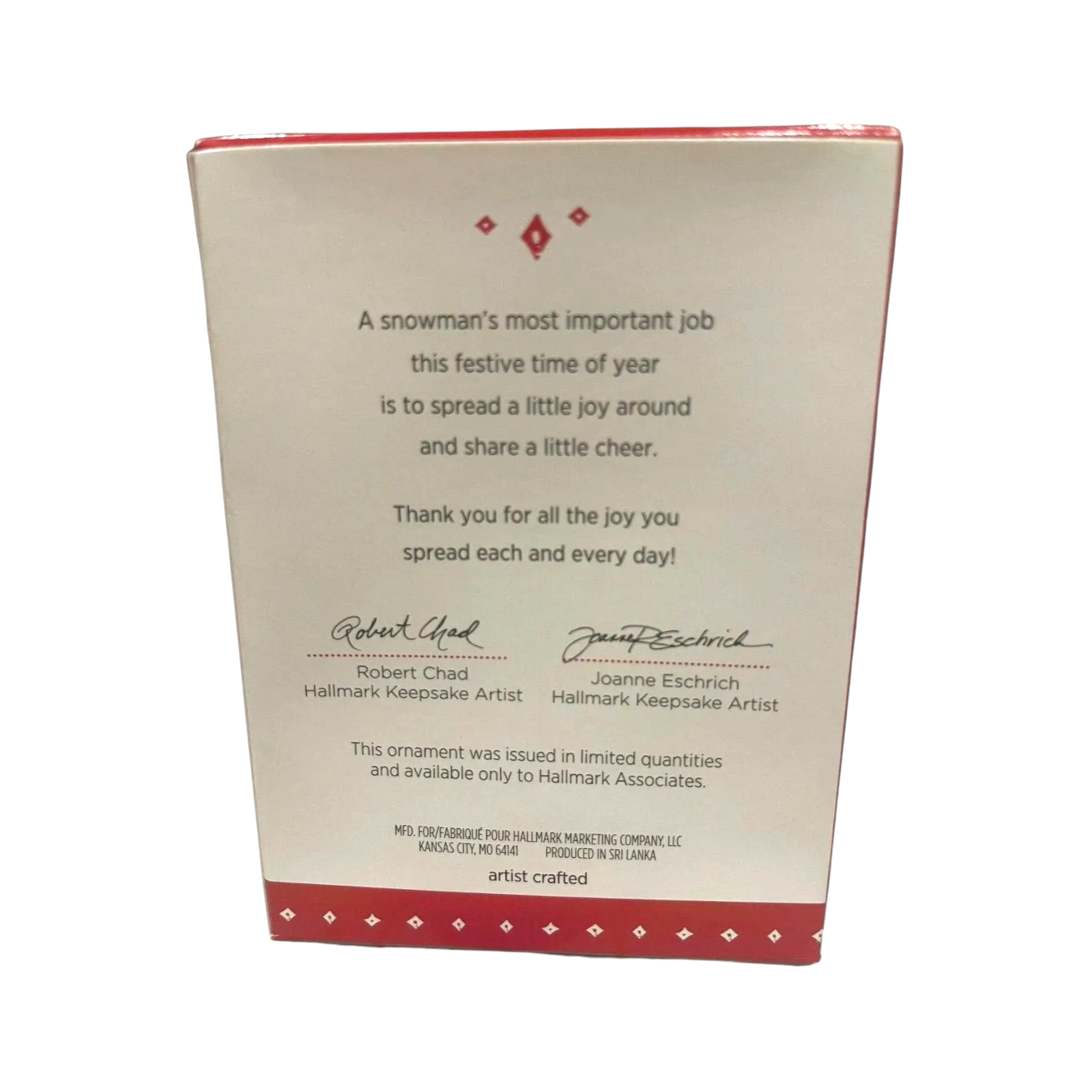 2015 Joyful Snowman Hallmark Ornament (Snowmen) LPR3359