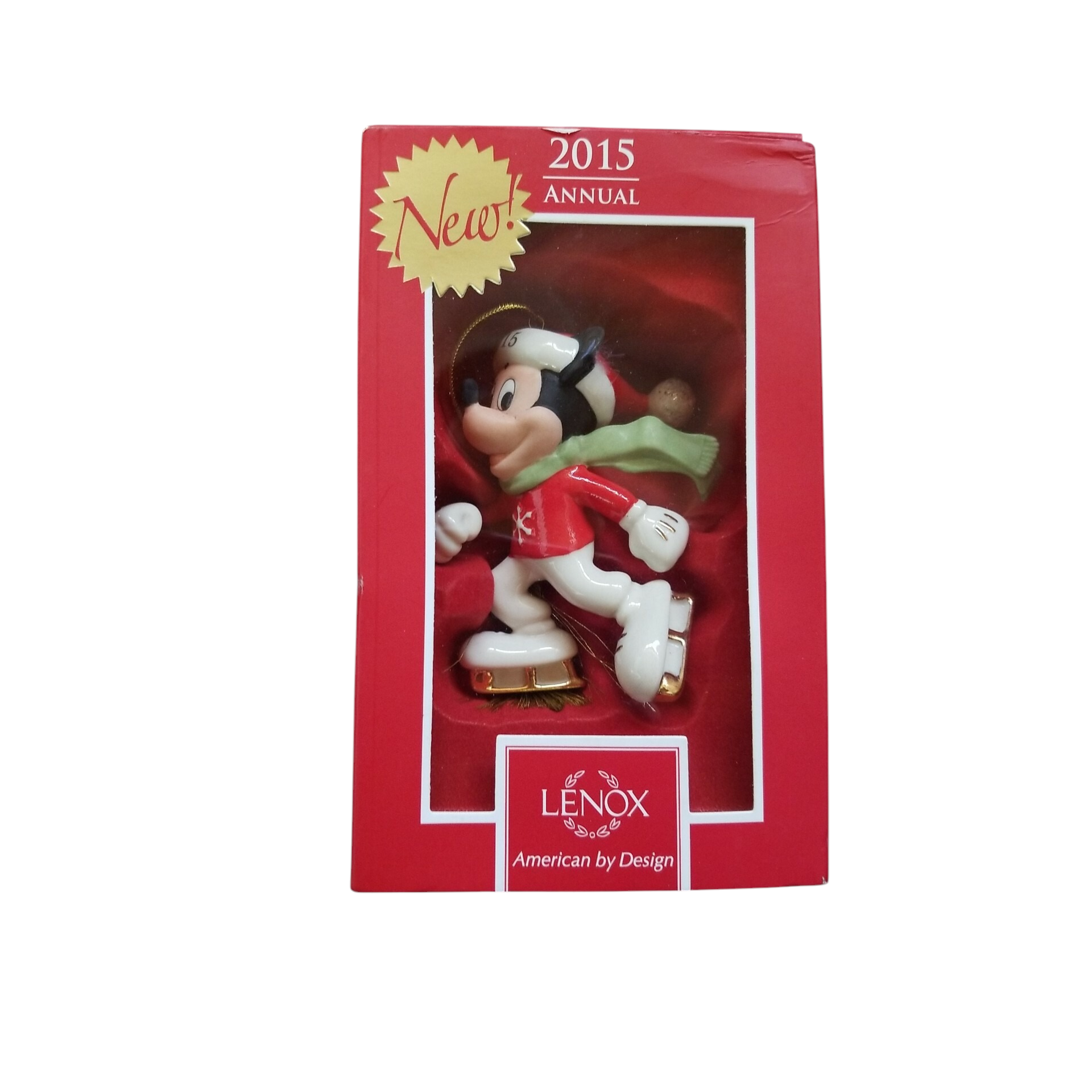 2015 Off To The Rink Mickey Mouse Lenox Ornament 852948 Image2