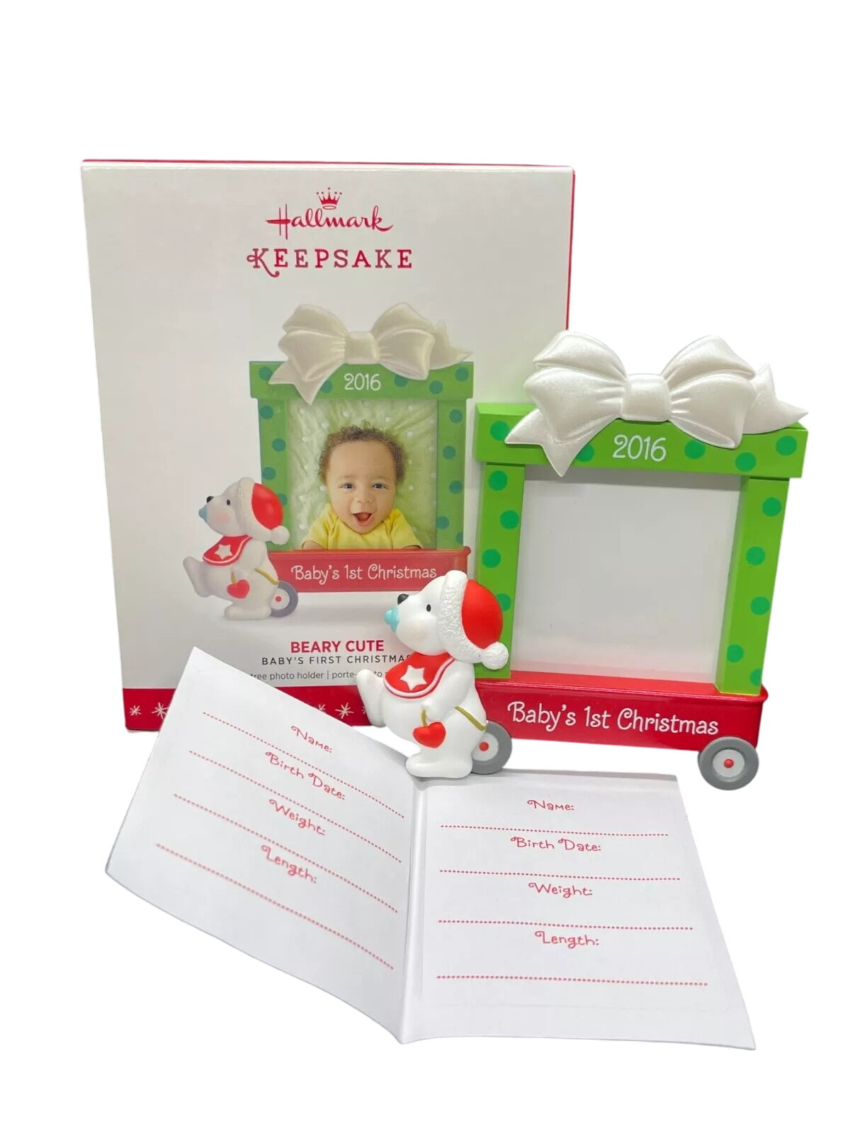 2016 Beary Cute Hallmark Ornament (Baby's First Christmas) QGO1241