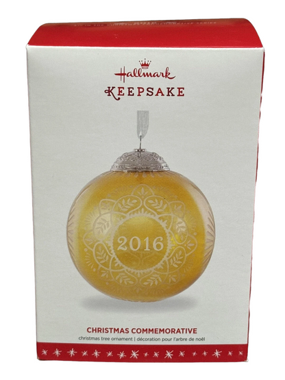 2016 Christmas Commemorative #4 - GoldGlass Ball Hallmark Ornament (Christmas Commemorative) QX9124