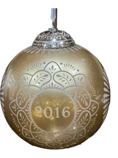 2016 Christmas Commemorative #4 - GoldGlass Ball Hallmark Ornament (Christmas Commemorative) QX9124