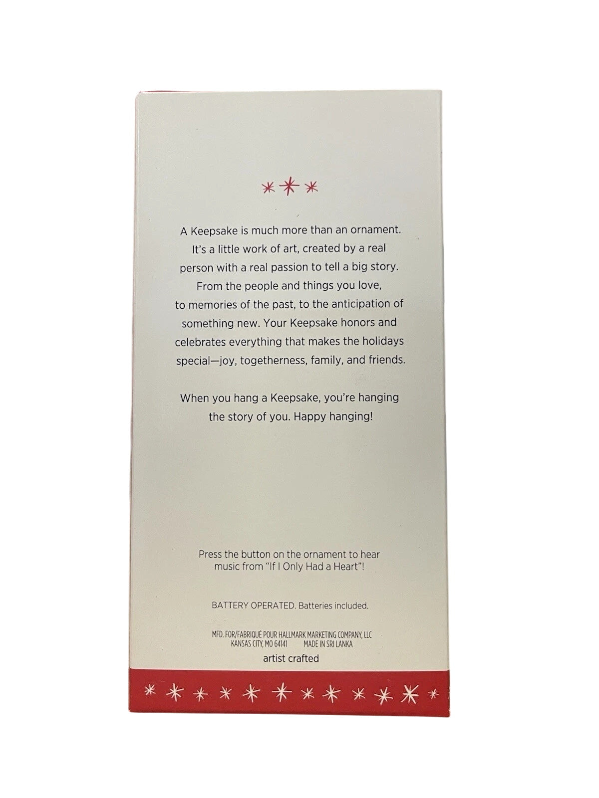 2016 If I Only Had A Heart Hallmark Ornament (The Wizard of Oz) QXI3031