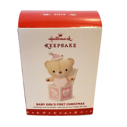 2016 Baby Girl's First Christmas Hallmark Ornament (Baby's First Christmas) QGO1254