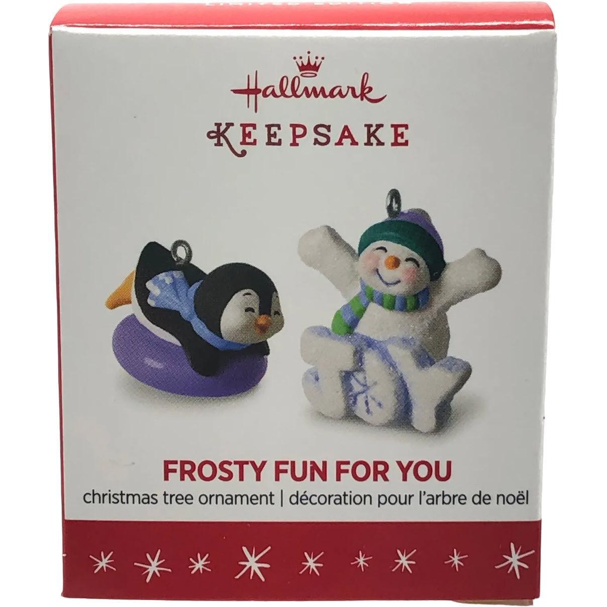 2016 Frosty Fun For You Miniature Set of 2 Hallmark Ornament (Frosty Fun Decade) VIP1601