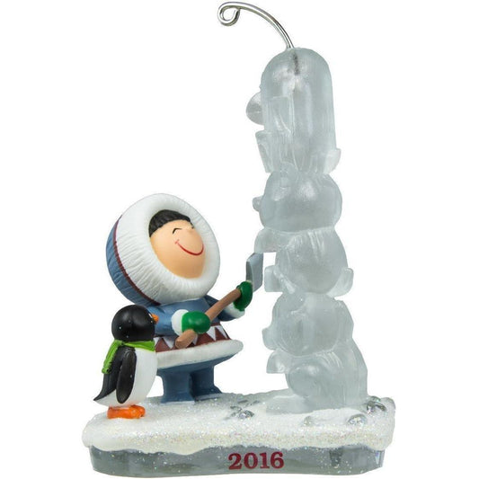 2016 Ice Sculpture Hallmark Ornament (Frosty Friends) QX9131