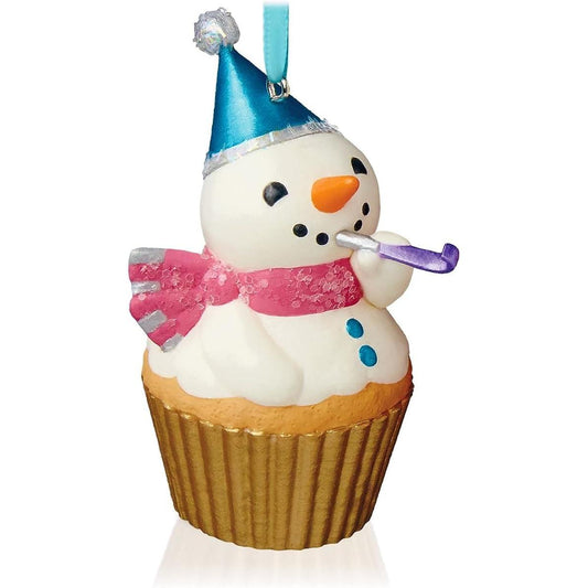 2016 New Year's Snowman Hallmark Ornament (Keepsake Cupcake) QHA1041