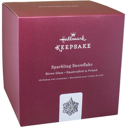 2016 Sparkling Snowflake Hallmark Ornament (Blown Glass) QGO1382